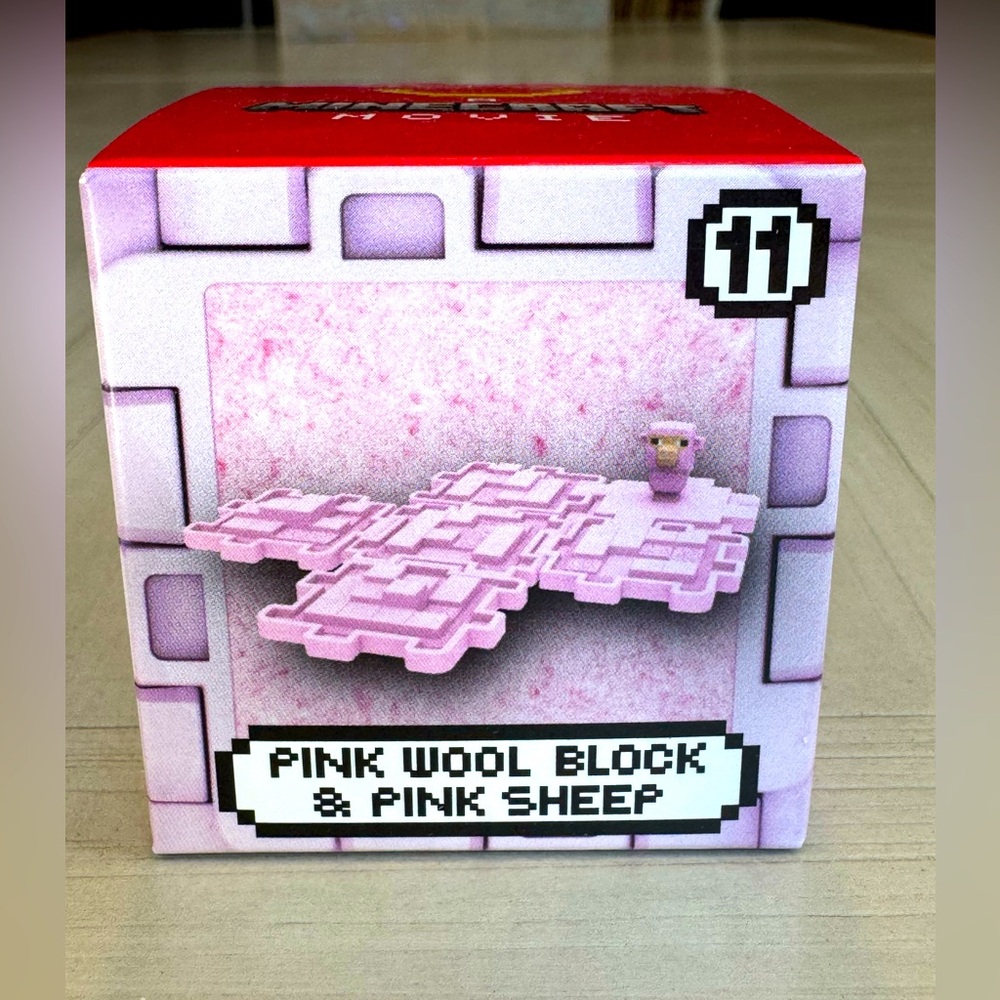 Minecraft Movie 2025 McDonald’s Happy Meal Toy #11 –Pink Wool Block & Pink Sheep